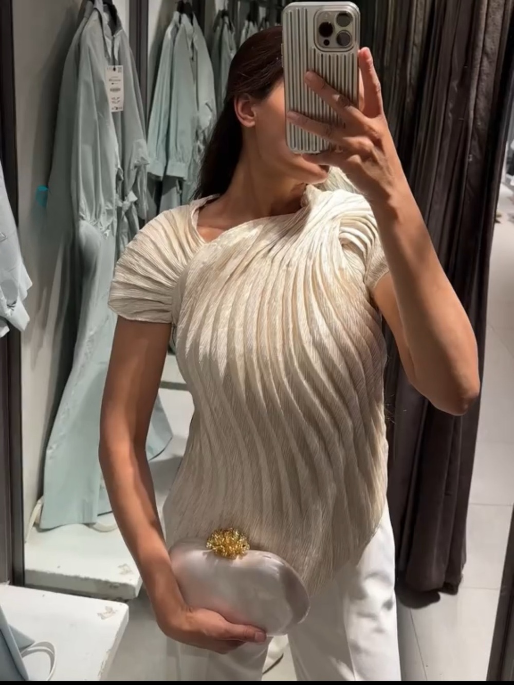 ZARA ZW COLLECTION PLEATED TOP